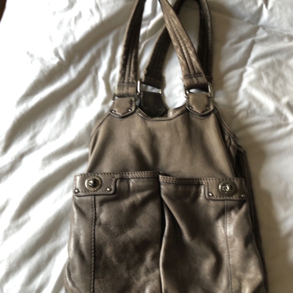 Gray Marc by Marc Jacobs leather shoulder bag, lots of pockets, used condition - Picture 2 of 8